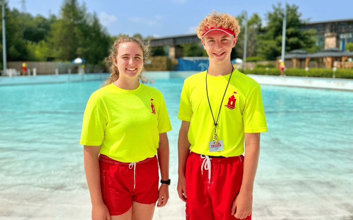 Sandcastle lifeguards Dana Weber and John Mains